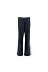 Mov Women's Perfect Suit Pants — Straight-leg Vegan Leather With Side Stripes In Black In Black