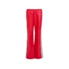 Mov Women's Perfect Suit Pants — Straight-leg Vegan Leather With Side Stripes In Bold Red In Red