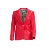 Mov Women's The Perfect Suit Blazer — Tailored Vegan Leather In Bold Red In Red
