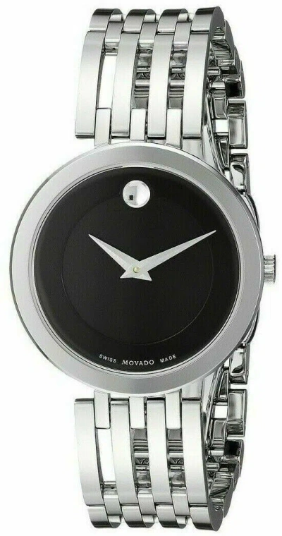 Pre-owned Movado 0607051 Esperanza Matte Black Museum Dial Ladies Watch