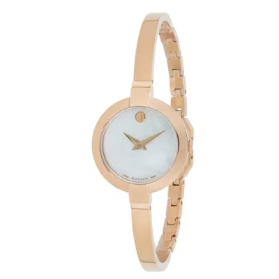 Pre-owned Movado 0607082 Women's Bela White Mother Of Pearl Dial Quartz Watch
