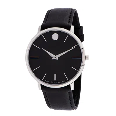 Pre-owned Movado 0607086 Men's Ultra Slim Black Quartz Watch