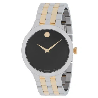 Pre-owned Movado 0607416 Men's Veturi Black Dial Quartz Watch