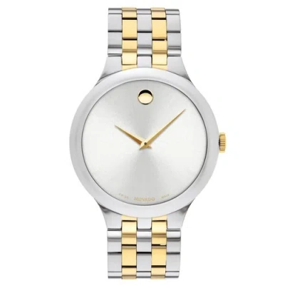 Pre-owned Movado 0607495 Men's Venturi Silver-tone Dial Quartz Watch