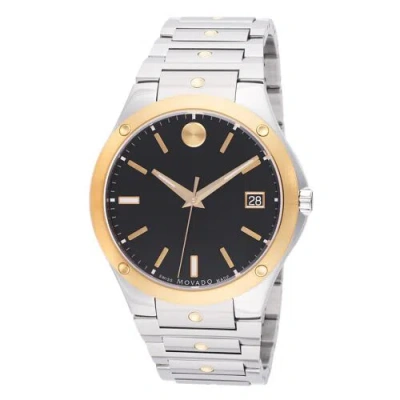 Pre-owned Movado 0607596 Men's Se Black Dial Quartz Watch