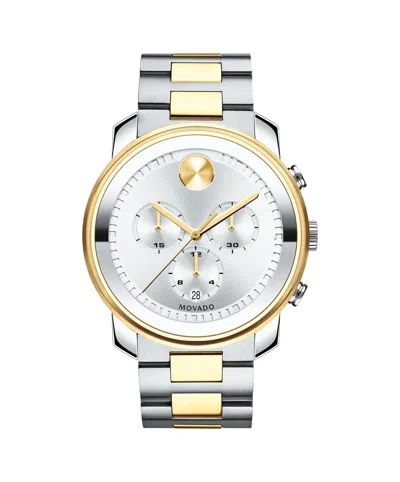 Pre-owned Movado 100% Authentic  Bold Two-tone Steel Band Chronograph Watch 3600432