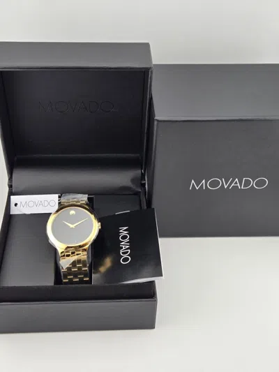 Pre-owned Movado $1195 Msrp |  Men's Veturi Black Dial Stainless Steel Watch - 0607417