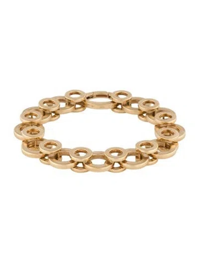 Pre-owned Movado 18k Circle Link Bracelet, 7" In Multi