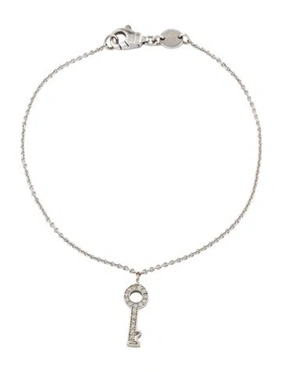 Pre-owned Movado 18k Diamond Key Station Bracelet, 7" In Multi