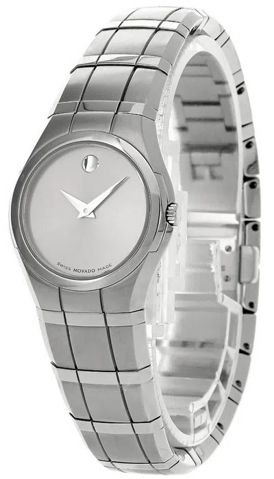 Pre-owned Movado 26mm Quartz S-steel Silver Museum Dial Women's Watch 0605626