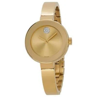 Pre-owned Movado 3600201 Bold Analog Display Quartz Yellow Gold Ion-plated Women's Watch