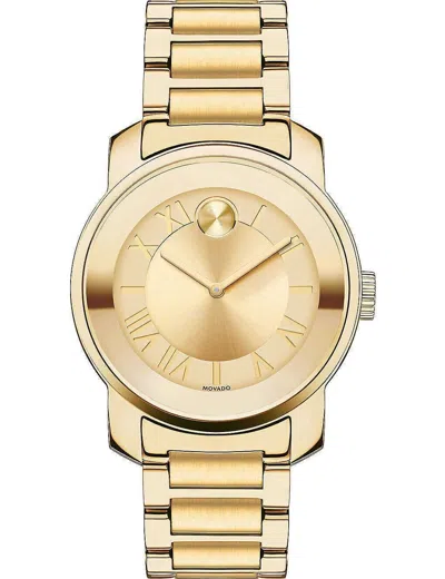 Pre-owned Movado 3600323 Bold Champagne Dial Ladies Quartz Watch