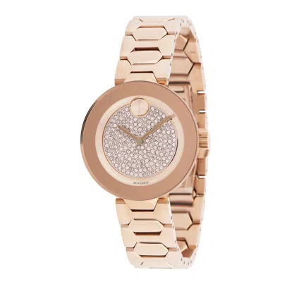 Pre-owned Movado 3600493 Women's Bold Crystal Pave Quartz Watch