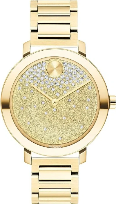 Pre-owned Movado 3600705 Bold Evolution Crystal Covered Dial Gold Tone Ladies Watch $895