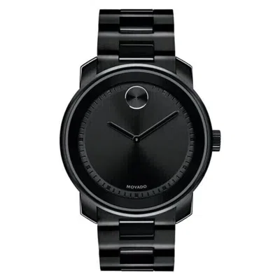 Pre-owned Movado $795  Men's Black 42mm Dial Stainless Steel Swiss Watch 3600467