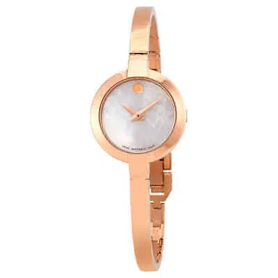Pre-owned Movado Bela White Mop Dial Ladies Watch 0607082