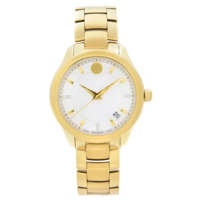 Pre-owned Movado Bellina Steel Yellow Gold Pvd Mop Dial Quartz Ladies Watch 0606980