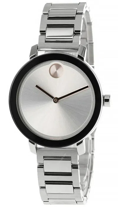 Pre-owned Movado Bold 34mm Quartz Silver-tone Metallic Dial Women's Watch 3600647