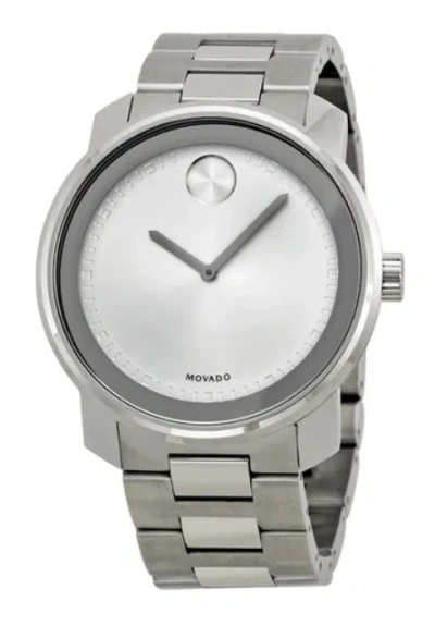 Pre-owned Movado Bold 3600257 Silver Dial Silver Stainless Steel Bracelet Band Mens Watch
