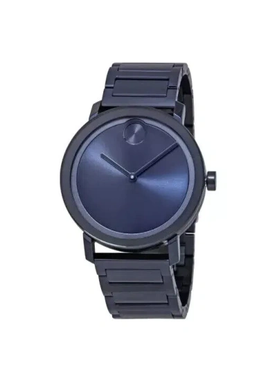 Pre-owned Movado Bold 3600510 Blue Dial Blue Stainless Steel Bracelet Mens Watch