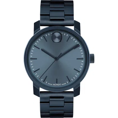 Movado Men's Bold Access Swiss Quartz Ionic Plated Blue Steel Watch 41mm