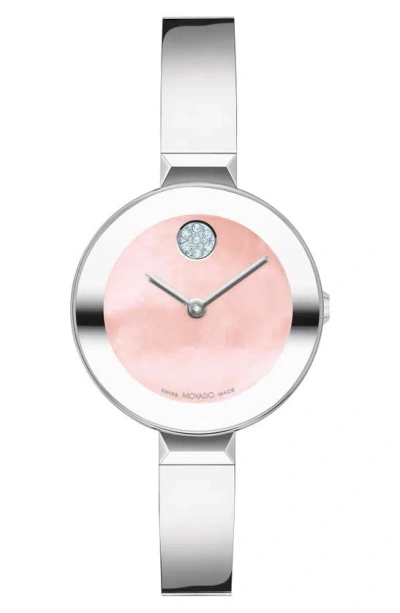 Movado Bold Bangle Watch, 28mm In Pink Mother Of Pearl