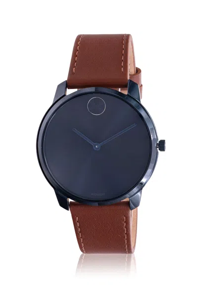 Movado Bold Brown Leather Mens Watch