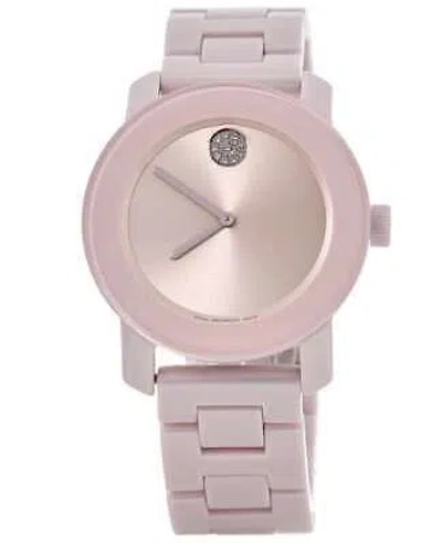 Pre-owned Movado Bold Ceramic Blush Dial Women's Watch 3600804