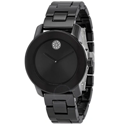 Movado Bold Ceramic Quartz Black Dial Ladies Watch 3600803