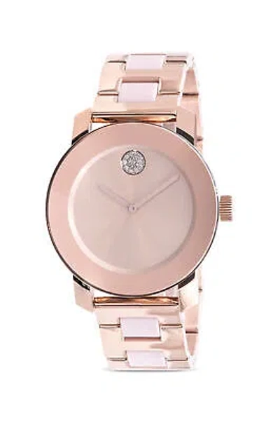 Pre-owned Movado Bold Ceramic Rose Gold-tone Ladies Watch