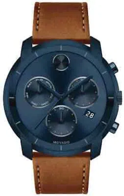 Pre-owned Movado Bold Chronograph Ink Blue Dial Men's Watch 3600476