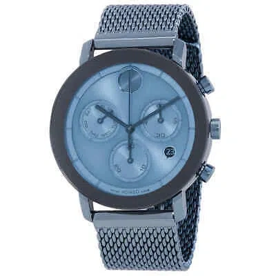 Pre-owned Movado Bold Chronograph Quartz Blue Dial Men's Watch 3600809