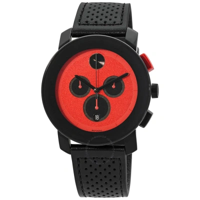 Movado Bold Chronograph Quartz Red Dial Men's Watch 3600765 In Red   / Black
