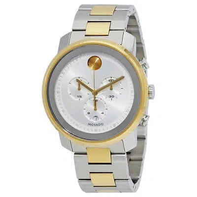 Pre-owned Movado Bold Chronograph Silver Dial Men's Watch 3600432