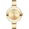 Movado Bold Yellow Gold Ion-plated Stainless Steel Bangle Watch In Gold