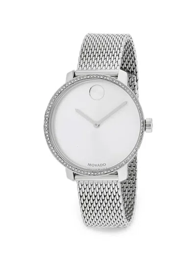 Movado Mist Armbanduhr Mit Kristallen 34mm In Weiss