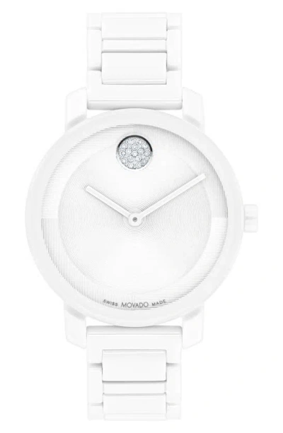 Movado Bold Evolution 2.0 Bracelet Watch, 34mm In White