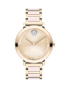 Movado Women's Bold Evolution 2.0 Rose-goldtone Stainless Steel, Ceramic & Crystal Bracelet Watch/34mm In Rose Gold