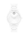 Movado Women's Swiss Bold Evolution 2.0 White Ceramic Bracelet Watch 34mm In White