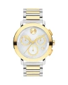 Movado Men's Swiss Chronograph Bold Evolution 2.0 Stainless Steel Bracelet Watch 42mm In Silver/two-tone
