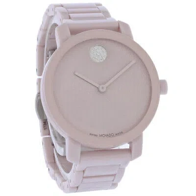 Pre-owned Movado Bold Evolution 2.0 Ladies Pink Ceramic Quartz Watch 3601234