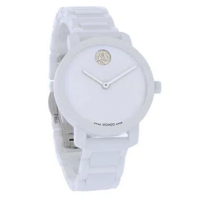 Pre-owned Movado Bold Evolution 2.0 Ladies White Ceramic Quartz Watch 3601233