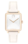 Movado Bold Evolution 2.0 Leather Strap Watch, 34mm In White