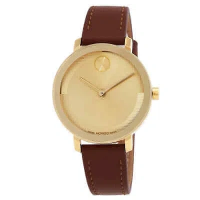 Pre-owned Movado Bold Evolution 2.0 Quartz Gold Dial Ladies Watch 3601102