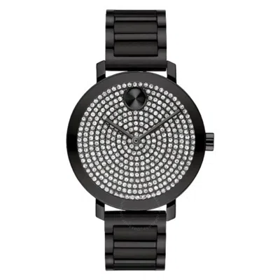 Movado Bold Evolution 2.0 Quartz Gunmetal Paved Dial Ladies Watch 3601153 In Black