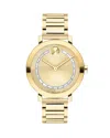 Movado Women's Bold Evolution 2.0 Swiss Quartz Ionic Plated Light Gold Steel Watch 34mm In Gold