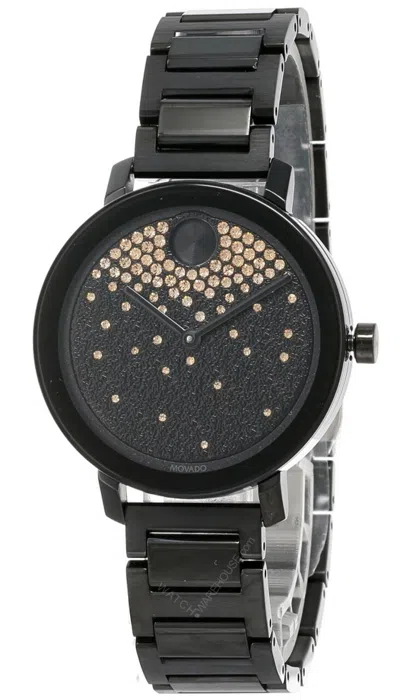 Pre-owned Movado Bold Evolution 34mm Black Frosted-textured Dial Women's Watch 3600707