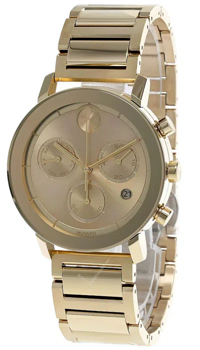 Pre-owned Movado Bold Evolution 42mm Chrono Ss Yellow-gold Men's Watch 3600682