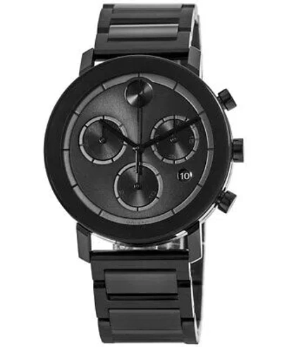 Pre-owned Movado Bold Evolution Black Chronograph Dial Steel Men's Watch 3600684