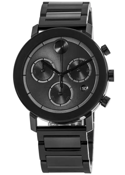 MOVADO BOLD EVOLUTION BLACK CHRONOGRAPH DIAL STEEL MEN'S WATCH 3600684